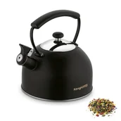Czajniki na gaz - Tradycyjny CZAJNIK NA GAZ Z GWIZDKIEM CZARNY czajnik INDUKCJA stal nierdzewna 2,3L Morena Konighoffer - miniaturka - grafika 1