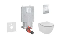 Stelaże i zestawy podtynkowe do WC - Grohe Uniset - Zestaw do zabudowy podtynkowej, toaleta i deska Ideal Standard, przyciski Skate Cosmo, Aquablade, SoftClose, chrom 38643SET-KU - miniaturka - grafika 1
