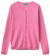 Swetry damskie - United Colors of Benetton kardigan damski, Różowy 0 K9, S - miniaturka - grafika 1