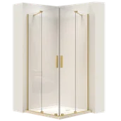 Kabiny prysznicowe - Rea Kabina Prysznicowa REA Montana Double Złota Szczotkowana 80x80 - miniaturka - grafika 1