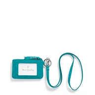 Etui na dokumenty i karty - Vera Bradley Damskie etui na zamek błyskawiczny i smycz Combo, Forever Green Recycled Cotton, jeden rozmiar - miniaturka - grafika 1