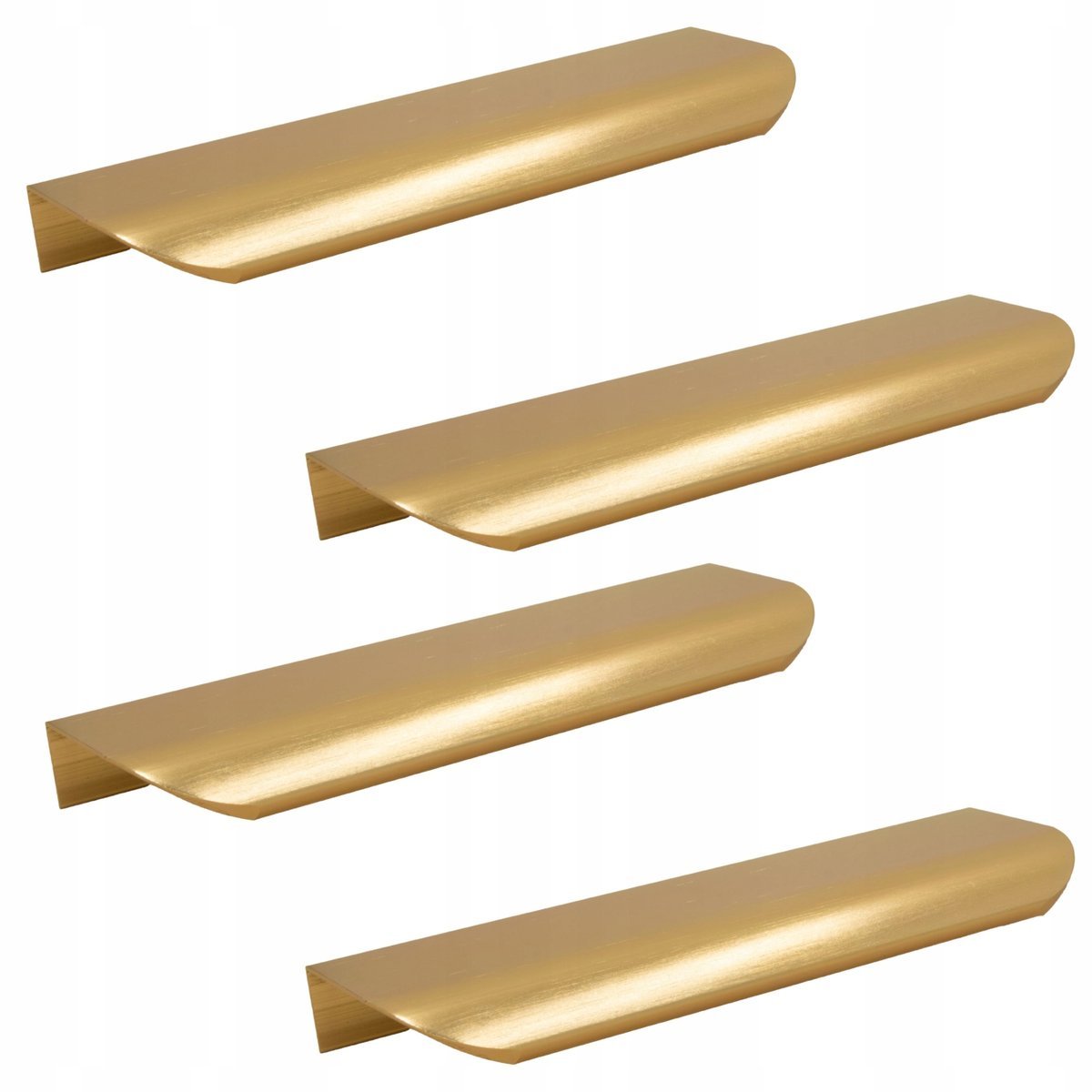 4 x Uchwyt meblowy krawędziowy 130 mm złoty zaokrąglony uchwyt do szafki