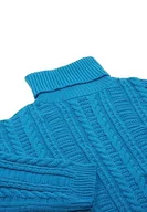 Swetry damskie - myMo Damski sweter z golfem, modny sweter turkusowy XS/S - miniaturka - grafika 1