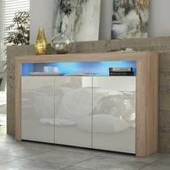 Szafki RTV - Komoda Aether 155cm RTV ONE FURNITURE - Laminat Dębowy & Biały - miniaturka - grafika 1