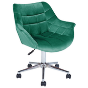 Fotele i krzesła biurowe - Krzesło biurowe regulowane welurowe zielone LABELLE Lumarko! - miniaturka - grafika 1