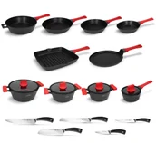 Zestawy garnków i patelni - Zestaw garnków, patelni i noży 19 el. Obsidian Zwieger - miniaturka - grafika 1