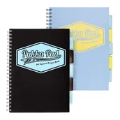 Zeszyty szkolne - Zestaw kołozeszyt w kratkę z przekładkami A4 100k niebieski czarny Pukka Pad 2 sztuki - miniaturka - grafika 1