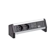 Gniazdka elektryczne - BACHMANN DESK 2xUTE 1xŁadowarka USB GST18 czarny - miniaturka - grafika 1