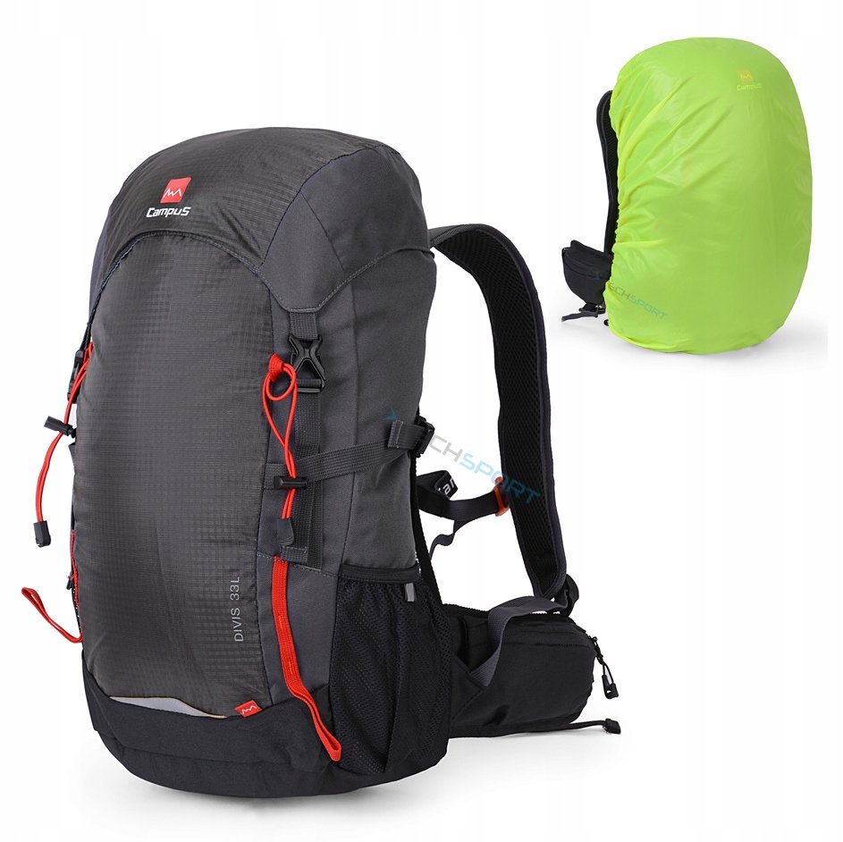 Campus Divis Lekki Plecak Sportowy Trekkingowy Miejski Z Pokrowcem 33L