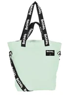 Torebki damskie - Duża Torba Damska Na Ramię Shopperka Paso Miętowa Z Czarnymi Uchwytami - miniaturka - grafika 1