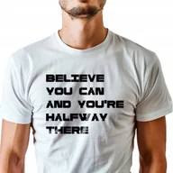 Koszulki męskie - T-Shirt z napisem Bawełna M - miniaturka - grafika 1