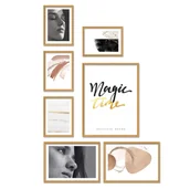 Ramki na zdjęcia - Zestaw Ramek Drewnianych- Galeria Ramek Na 7 Zdjęć + Akcesoria Do Montażu - miniaturka - grafika 1