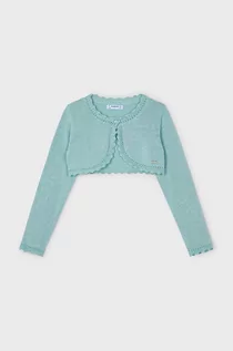 Swetry dla dziewczynek - Mayoral kardigan dziecięcy kolor turkusowy lekki - grafika 1