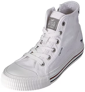 Sneakersy damskie - MUSTANG Damskie 1420-502 sneakersy, białe, 41 UE - grafika 1