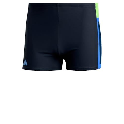 adidas Męskie bokserki do pływania w kolorowe bloki 3 paski, 34, Czarny, 152