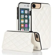 Portfele - iPhone 7 8 Se2 Se3 Etui, PU Leather Flip Cover Magnetyczne zamknięcie Portfel Gniazda na karty Stojak Biały - miniaturka - grafika 1