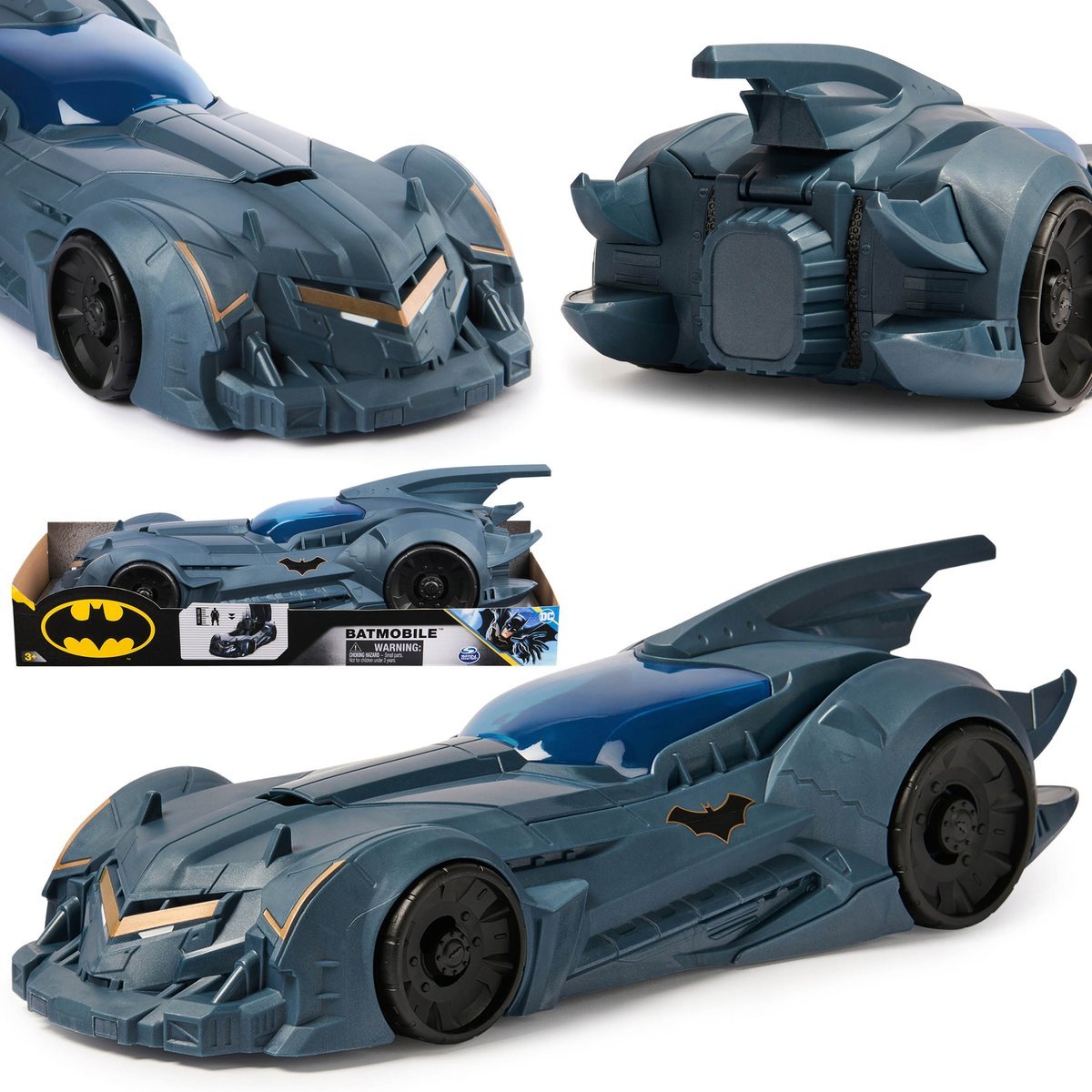 BATMAN Pojazd Batmobil, samochód zabawkowy z otwieranym dachem, zabawka dla chłopca 40x17x12 cm