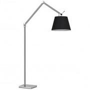 Lampy stojące - Podłogowa lampa industrialna Zyta ruchoma aluminium czarna - miniaturka - grafika 1