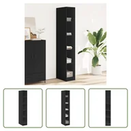 Szafy - The Living Store Szafa czarna 30x50x200 cm Materiał drewnopochodny - miniaturka - grafika 1