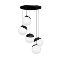Lampy sufitowe - Luminex Lampa wisząca Sphere Cable 8869 lampa sufitowa żyrandol 5x60W E27 czarna - miniaturka - grafika 1
