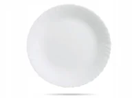 Talerze - Dajar Talerz obiadowy feston 27,3 cm, szkło, biały, 27,3 x 27,3 x 2,3 cm - miniaturka - grafika 1