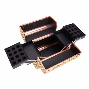 Kuferek kosmetyczny L fryzjerski na lampę Diamond 3D golden okucia rose golden - Kosmetyczki, organizery i kuferki - miniaturka - grafika 5