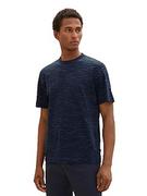 Koszulki męskie - TOM TAILOR Męski T-shirt w stylu spacedye, 32438-Navy Soft Spacedye, L - miniaturka - grafika 1