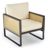 Fotele - Beżowy rustykalny fotel wypoczynkowy - Ritros - miniaturka - grafika 1