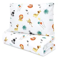 Kołdry i poduszki dla dzieci - Kołdra dziecięca komplet z poduszką 135x100 cm - Pościel dziecięca z poduszką z bawełnianą poszewką safari - miniaturka - grafika 1