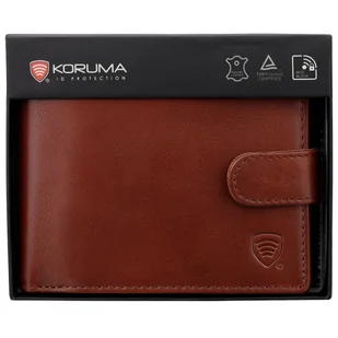 Portfel Męski Skórzany Antykradzieżowy RFID (brąz) - Portfele - miniaturka - grafika 1