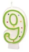 Amscan Świeczka cyferka w kropki nr 9 - Pozostałe akcesoria dla plastyków - miniaturka - grafika 2