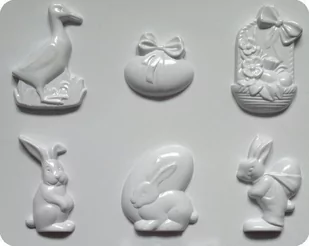 Forma do odlewów gipsu, motywy wielkanocne, 6 elementów - Wielkanoc - miniaturka - grafika 1