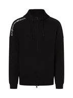 Bluzy męskie - EA7 Emporio Armani Bluza męska Mężczyźni Bawełna czarny jednolity, M - miniaturka - grafika 1