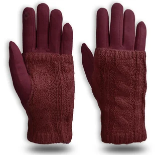 Rękawiczki Damskie Ladygrace Burgund Z Dotykowymi Palcami - Rękawiczki - miniaturka - grafika 1