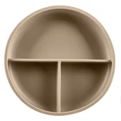 Miseczki i talerzyki dla dzieci - Zopa Silicone Divided Plate talerz dzielony z przyssawką Sand Beige 1 szt. - miniaturka - grafika 1