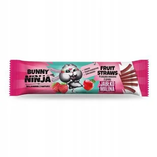 BUNNY NINJA Fruit Straws Przekąska owocowa - pałeczki o smaku jabłko-malina, 16g - Zdrowa żywność - miniaturka - grafika 1