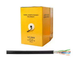 PS Kabel komputerowy - skrętka UTP 100% Cu + Żel czarny. (1LM) - Kable miedziane - miniaturka - grafika 1