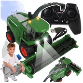 Zabawki zdalnie sterowane - ZDALNIE STEROWANY KOMBAJN ROLNICZY ZBOŻOWY 1:24 DŹWIĘK ŚWIATŁA LED DYM Z1172 - miniaturka - grafika 1