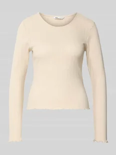 Bluzka z długim rękawem o kroju slim fit z czystej bawełny model ‘CARLOTTA’ - Bluzki damskie - miniaturka - grafika 1