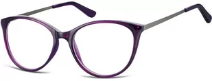 Sunoptic Okulary oprawki zerówki korekcyjne Kocie Unisex AC27E ciemnofioletowe - Okulary korekcyjne, oprawki, szkła - miniaturka - grafika 1