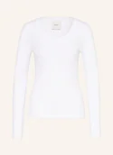 Koszulki i topy damskie - Calvin Klein Koszulka Z Długim Rękawem weiss - miniaturka - grafika 1