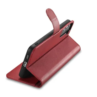 iCarer Haitang Leather Wallet Case skórzane etui do Samsung Galaxy S22+ (S22 Plus) portfel obudowa pokrowiec czerwony (AKSM05RD) - Etui i futerały do telefonów - miniaturka - grafika 8