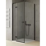 Kabiny prysznicowe - New Trendy Reflexa Black kabina prysznicowa 90x90 cm lewe czarny półmat/szkło przezroczyste EXK-1336/EXK-0296 - miniaturka - grafika 1