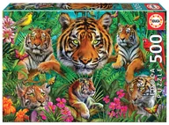 Puzzle - Educa, Puzzle, Tygrysy w dżungli, 500 el. - miniaturka - grafika 1