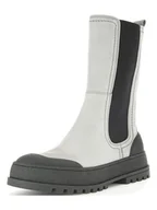 Botki damskie - Gabor Skórzane sztyblety w kolorze jasnoszaro-czarnym - miniaturka - grafika 1