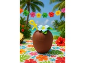 Kubki - Kubek hawajski kokos ze słomką - 1 szt. - miniaturka - grafika 1