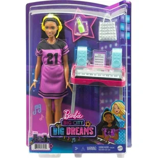 Mattel Lalka Barbie Big City Big Dreams Lalka Brooklyn + studio nagrań GXP-785028 - Lalki dla dziewczynek - miniaturka - grafika 1