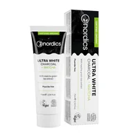 Pasty do zębów - Nordics Ultra White Organic Toothpaste pasta do zębów bez fluoru z węglem Charcoal + Matcha 75ml - miniaturka - grafika 1