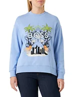 Bluzy damskie - BOSS Bluza damska C_eslit_Print, Open Blue472, M - miniaturka - grafika 1