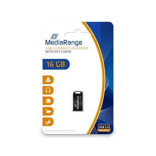 MediaRange MR921 16 GB USB Typu-A 2.0 Czarny MR921 - Pendrive - miniaturka - grafika 1